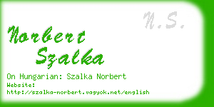 norbert szalka business card